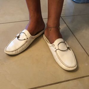 Tod’s white backless loafer
